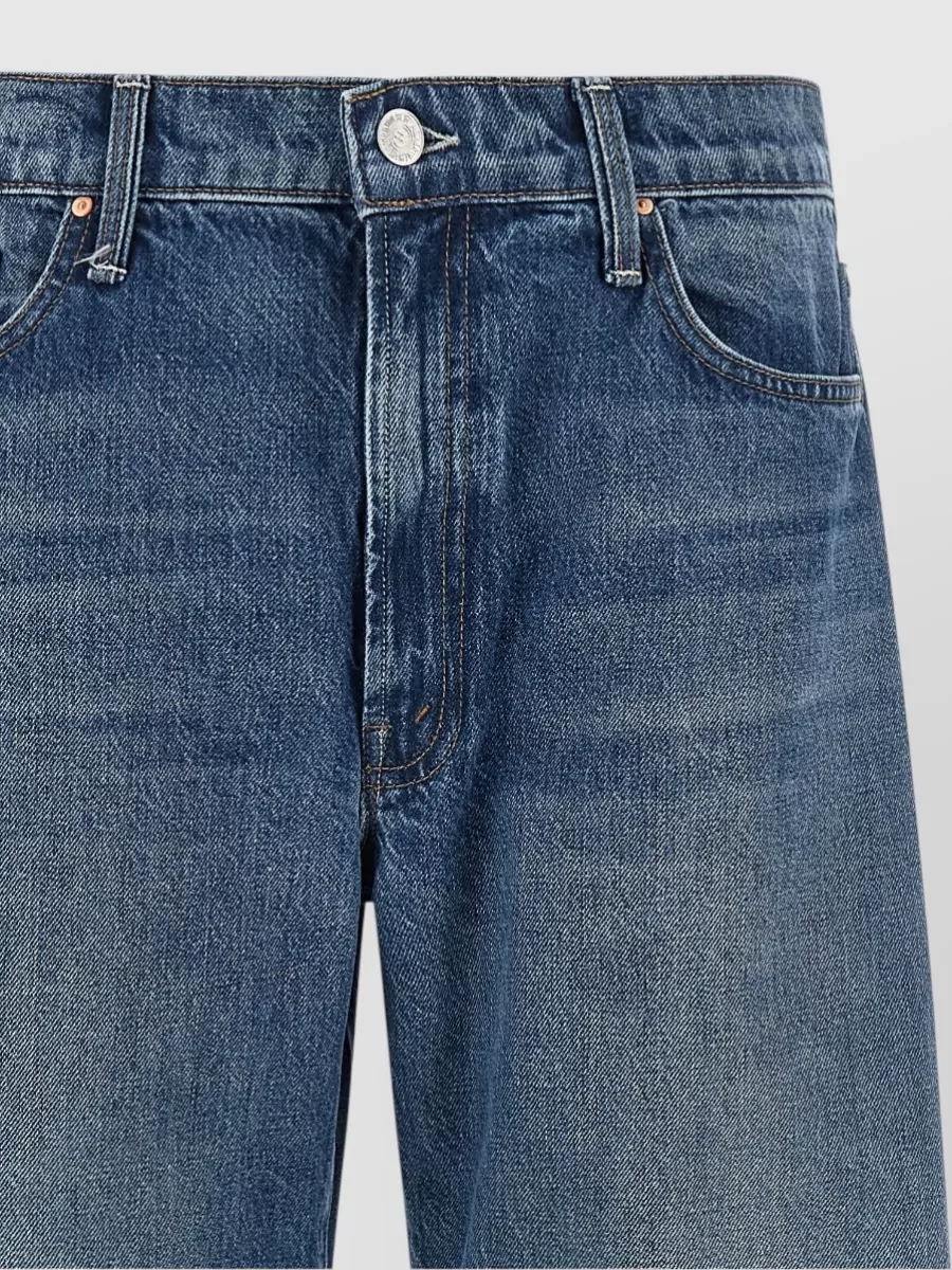 Mother Denim Low-Rise Wide-Leg Cropped Jeans