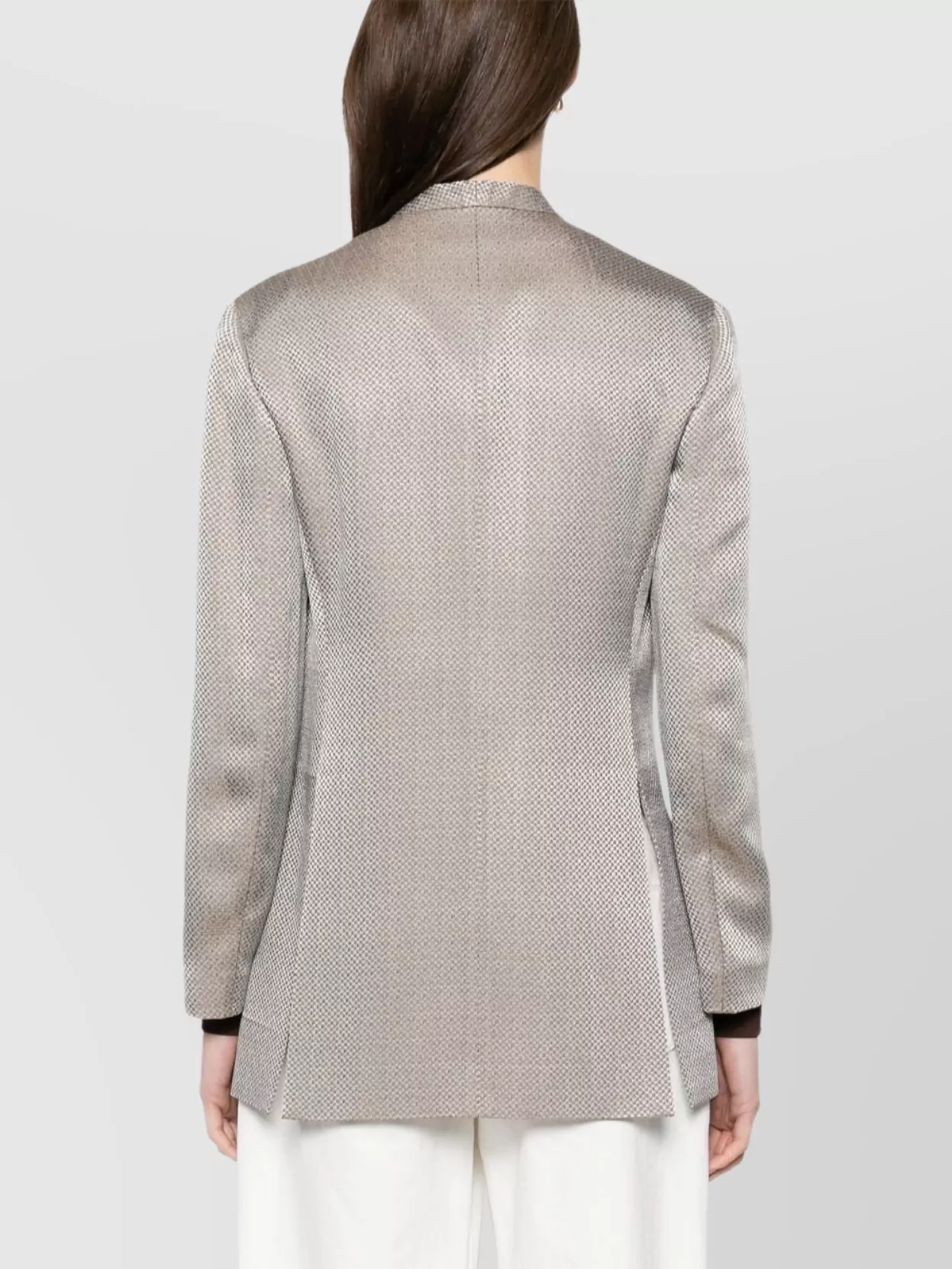 Giorgio Armani Jacquard Blazer In Gray