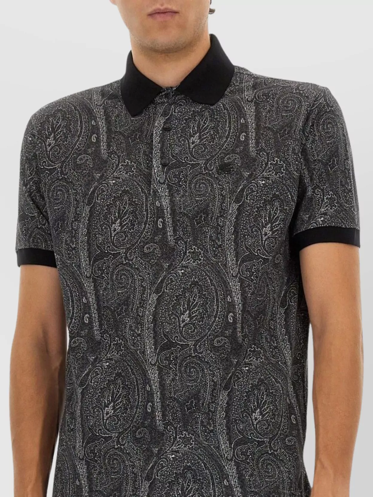 Etro Paisley Short Sleeve Polo Shirt