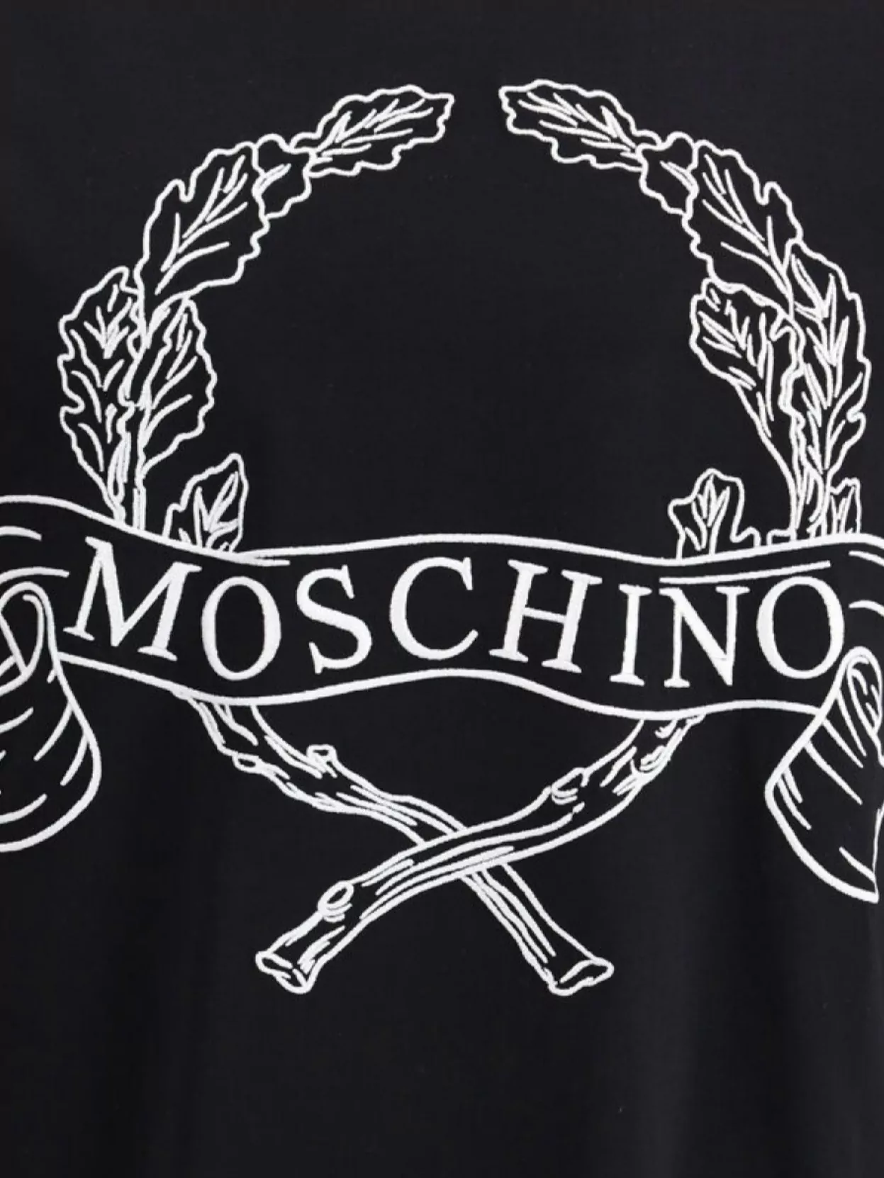 MOSCHINO GRAPHIC PRINT LOGOED T-SHIRT WITH STRIKING DETAIL