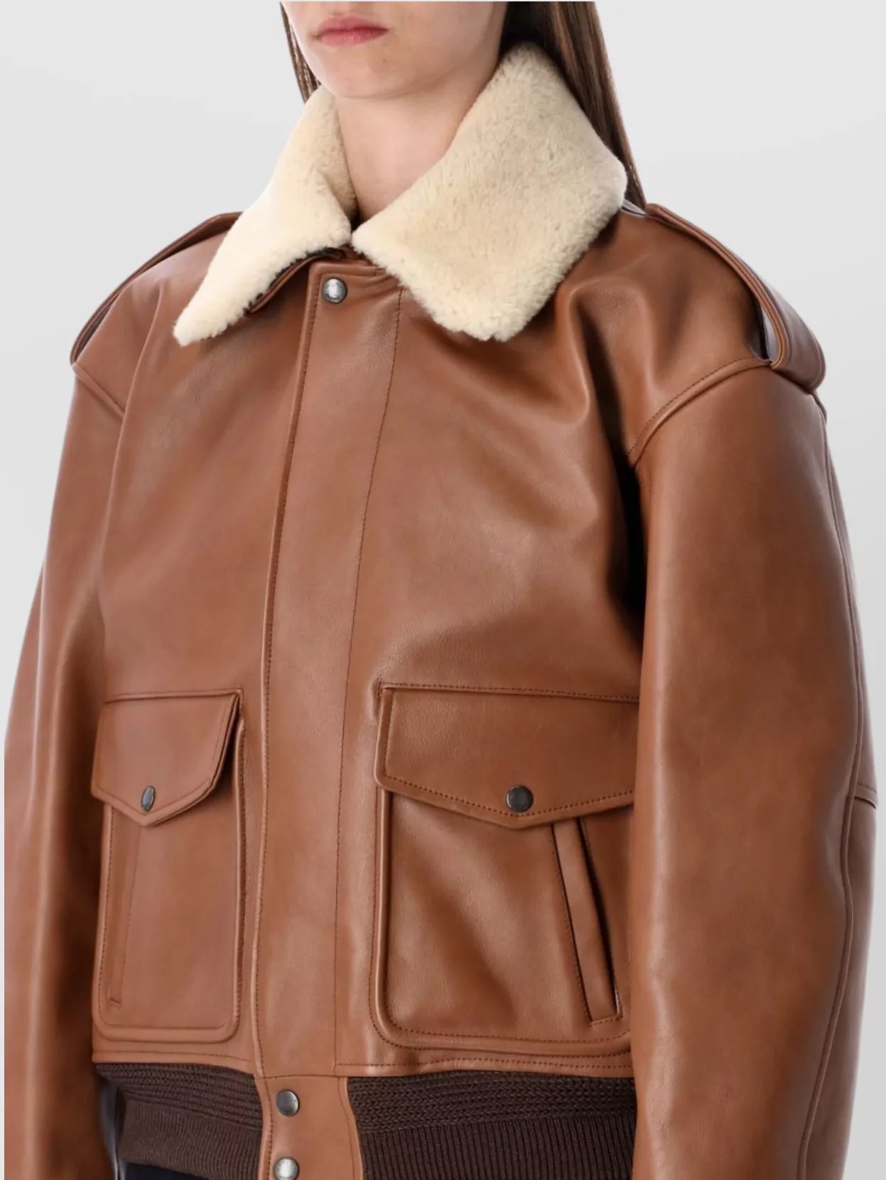 Saint Laurent Relaxed Fit Leather Bomber Jacket