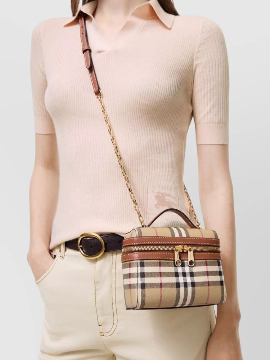 Burberry Check Mini Vanity Coated Canvas Crossbody Bag
