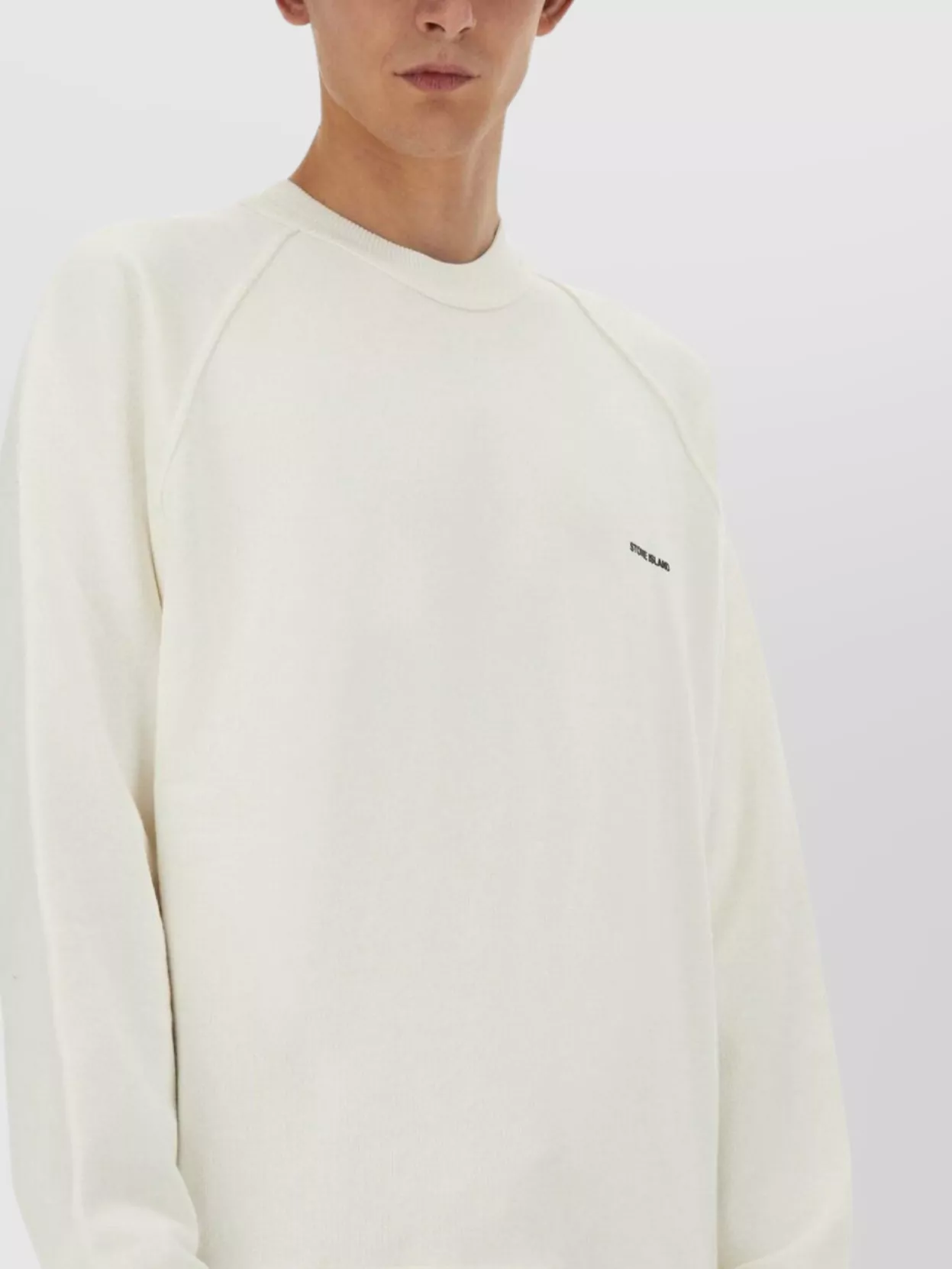 Stone Island Logo Sweatshirt Raglan Sleeves