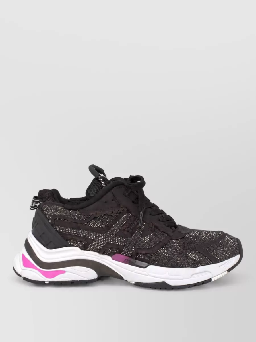 Ash velvet lace-up shoes