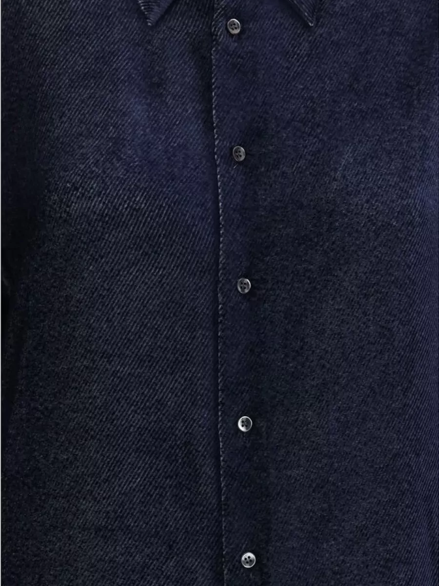 Giorgio Armani Silk Blend Textured Regular-Fit Shirt
