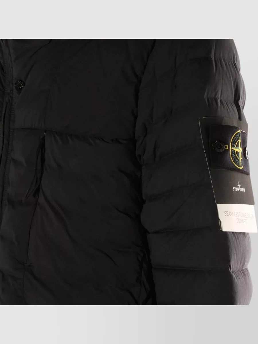 Stone Island Hooded Down Jacket Quilted Design Pockets