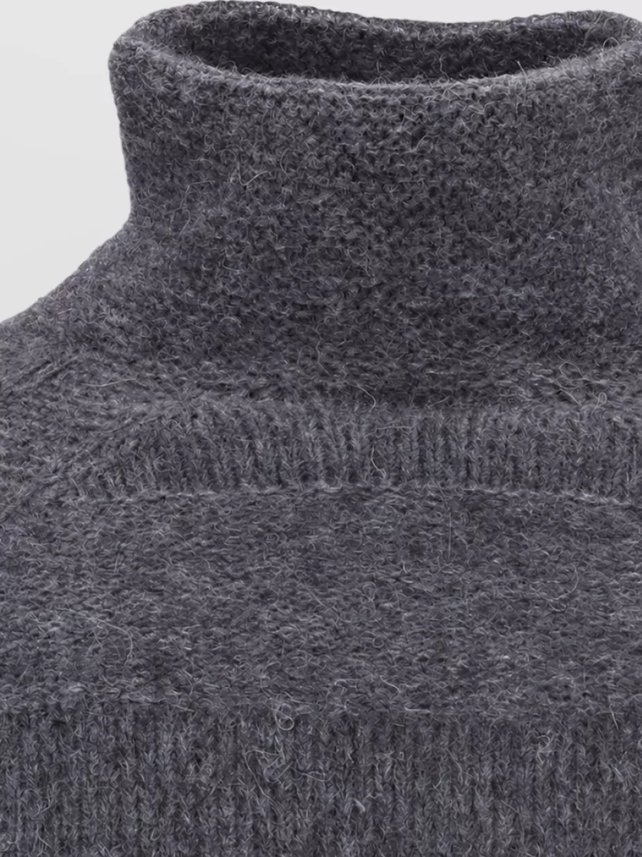 Emporio Armani Alpaca Wool Blend Brushed Roll Neck Jumper