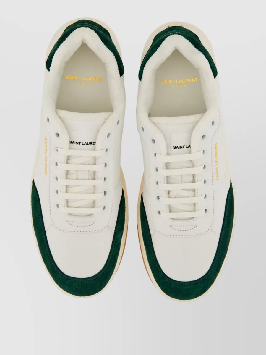 Saint Laurent Calfskin Leather Lace-Up Sneakers