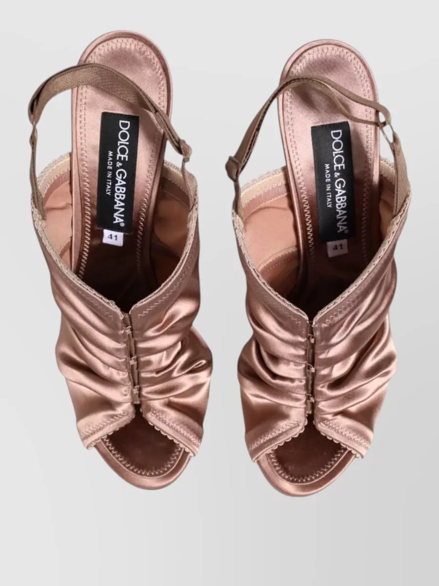 Dolce&Gabbana Satin Ruched Slingback Sandals