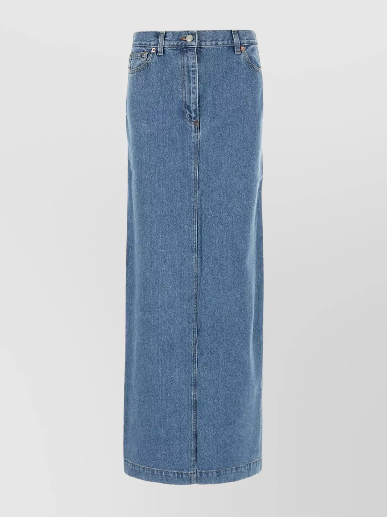 Shop Magda Butrym Back Slit Long Skirt In Blue