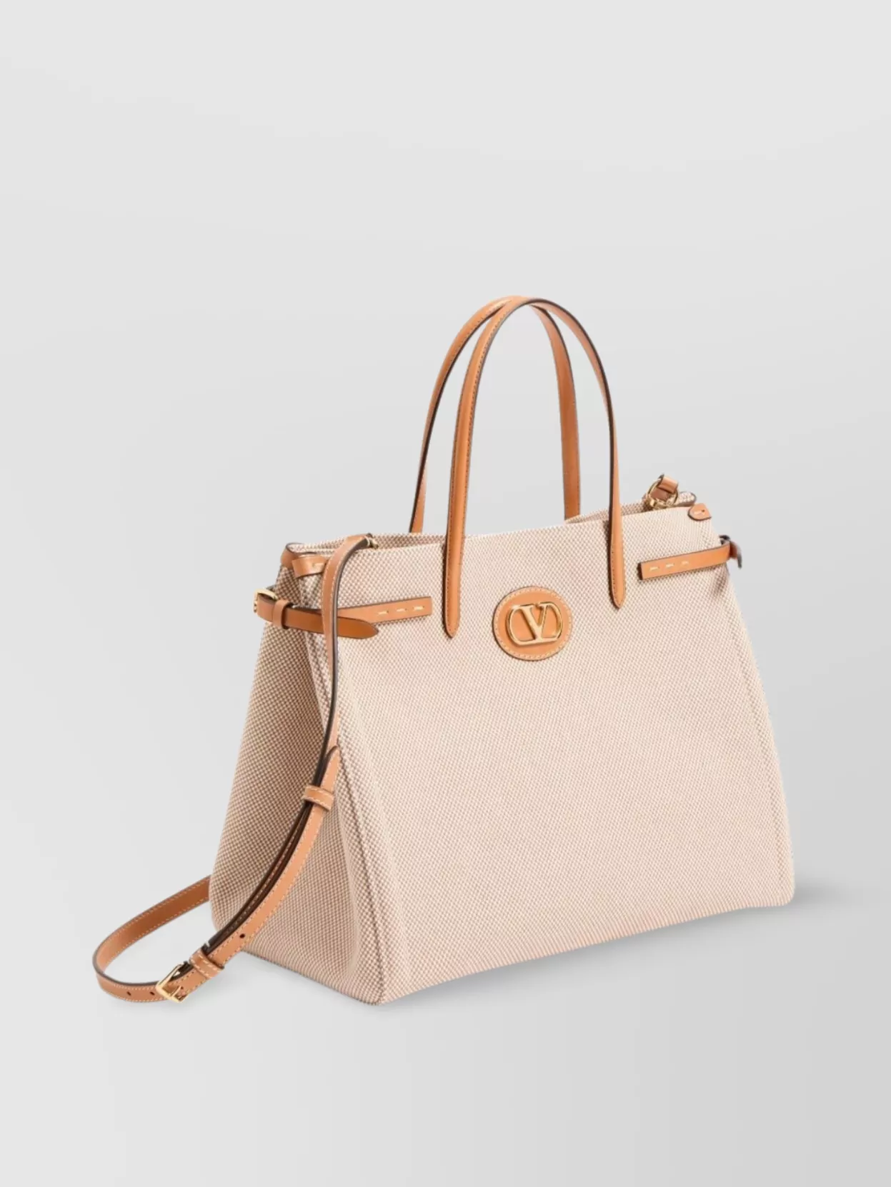 Valentino Antibes Medium Canvas Shopping Tote Bag