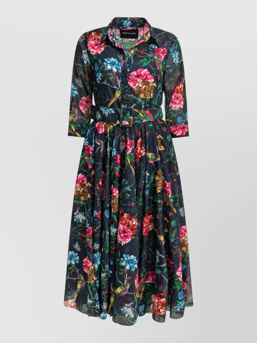 Samantha Sung Cotton Midi Dress