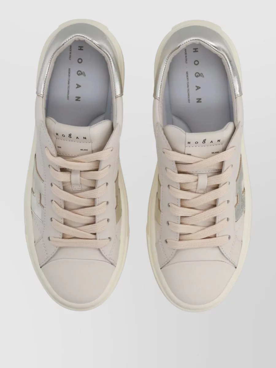 Hogan Low Top Sneakers Metallic Accents Rubber Sole