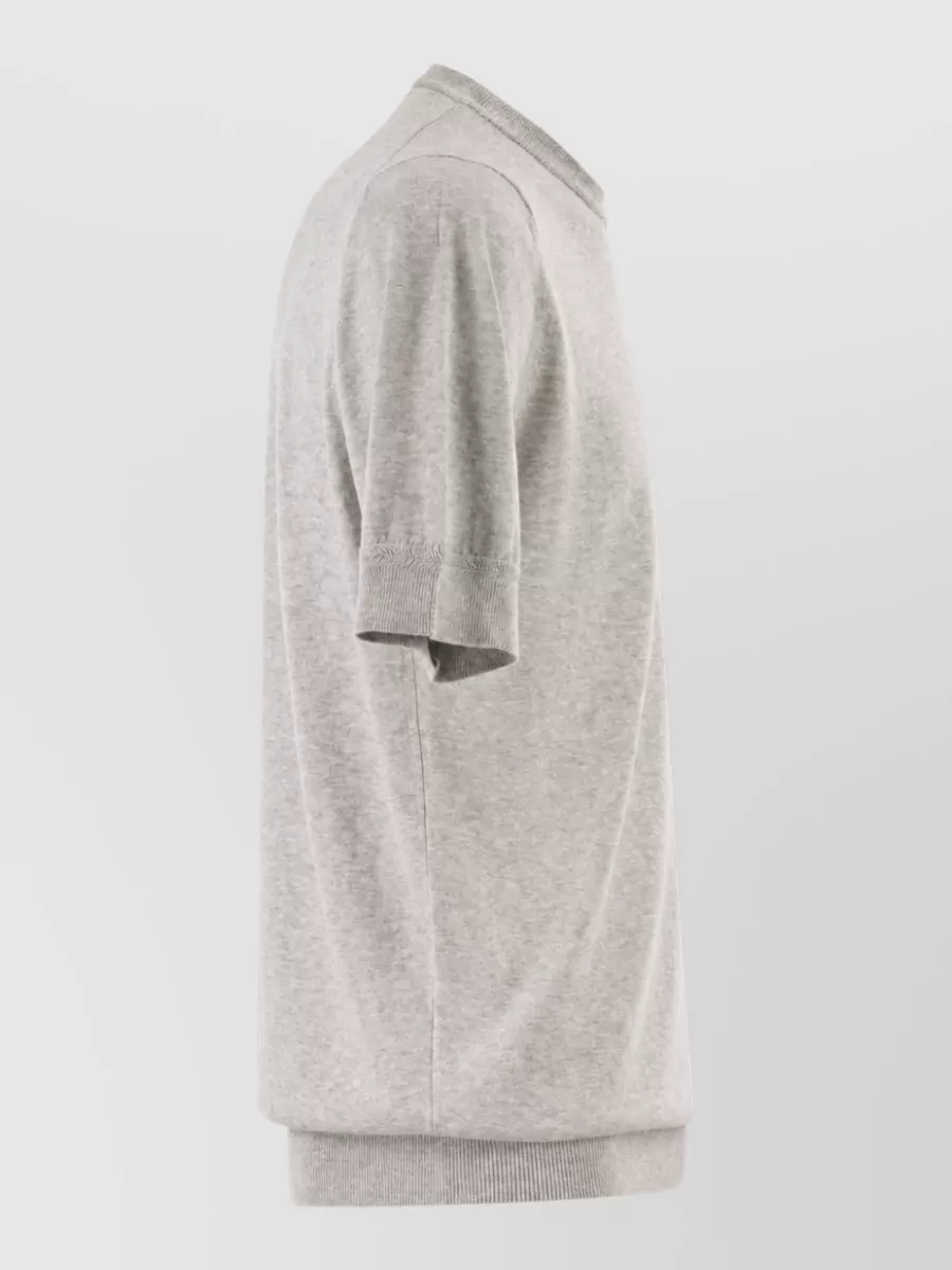Pt Torino Ribbed Cotton Knit Sweatshirt