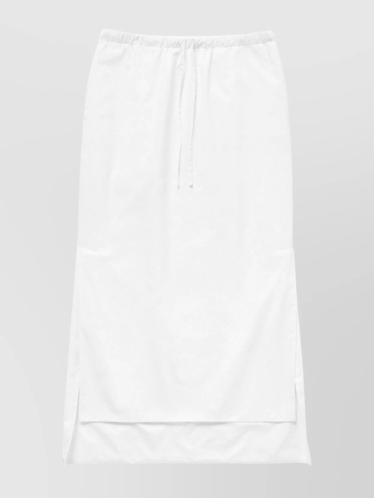 1989 Studio Long Drawstring Elastic Waistband Skirt In White