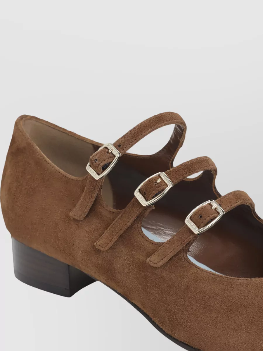 Carel Paris Suede Leather Mary Jane Ballerina Shoes