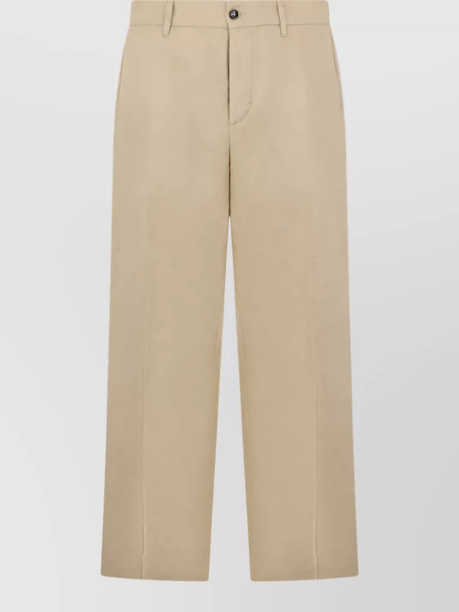 Nine In The Morning linen high-rise wide-leg trousers