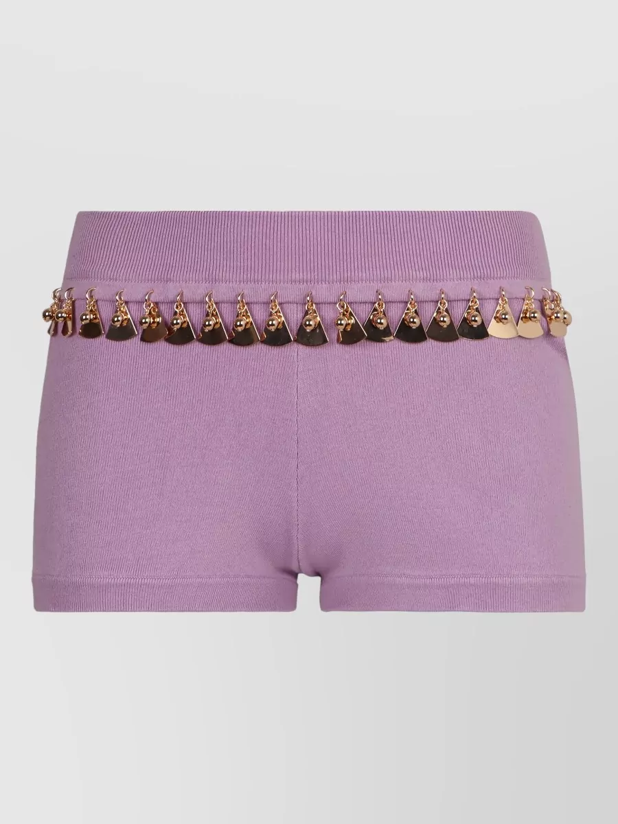 Paco Rabanne Silk sequin embellished knitted mini shorts