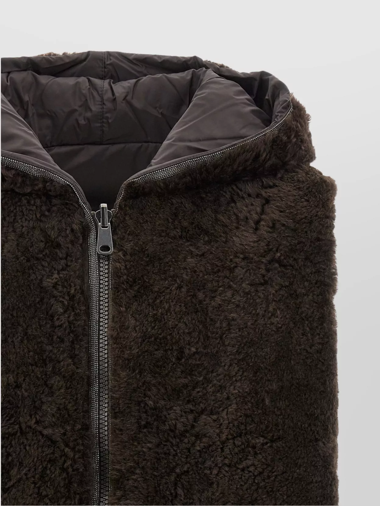 Brunello Cucinelli Reversible Hooded Faux Fur Vest