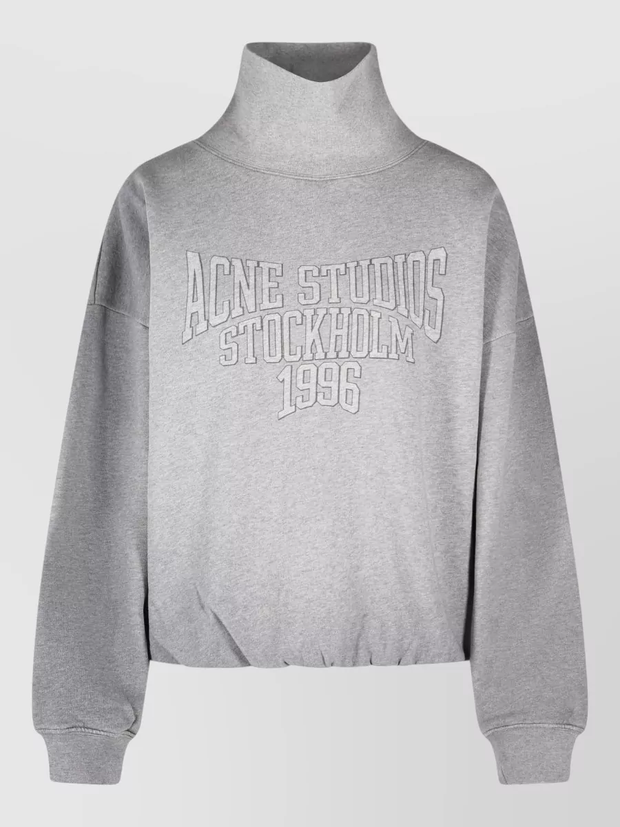 Acne Studios organic cotton relaxed-fit funnel-neck logo-print sweatshirt