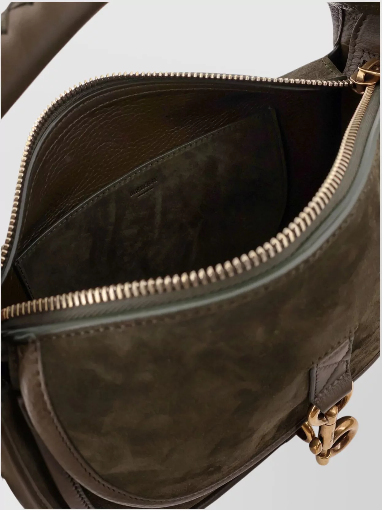 Burberry Adjustable Strap Suede Shoulder Bag