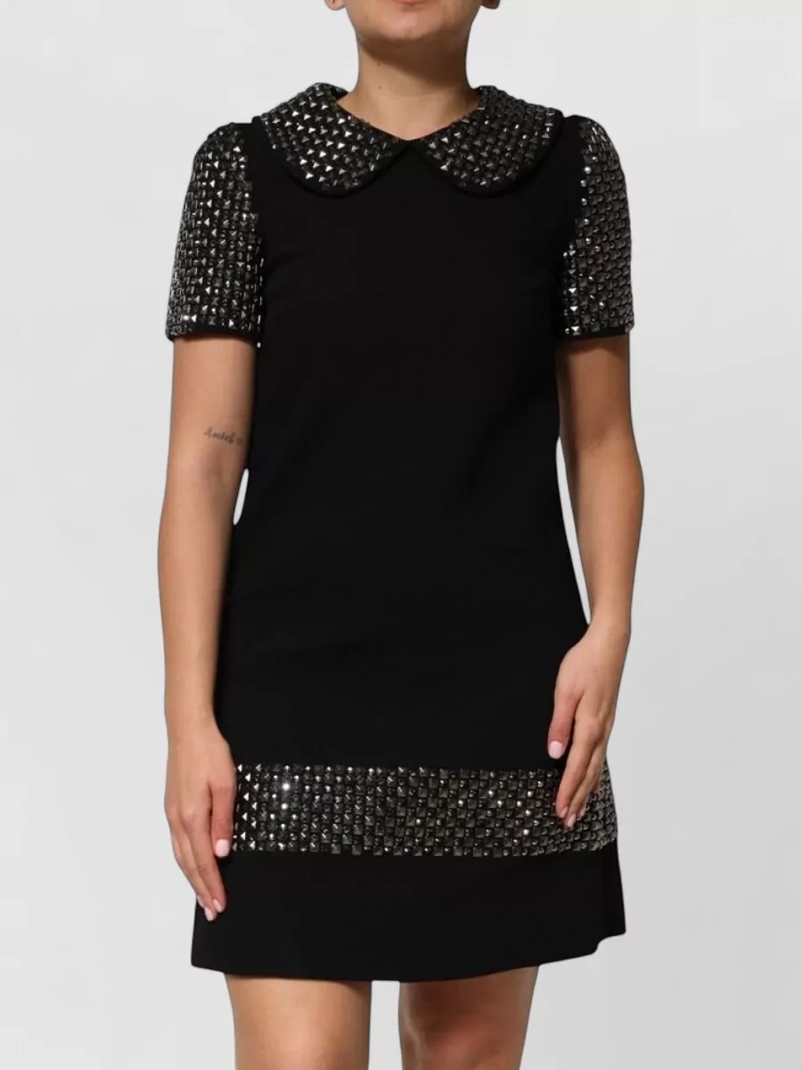 Dolce&Gabbana crystal-embellished collared mini dress