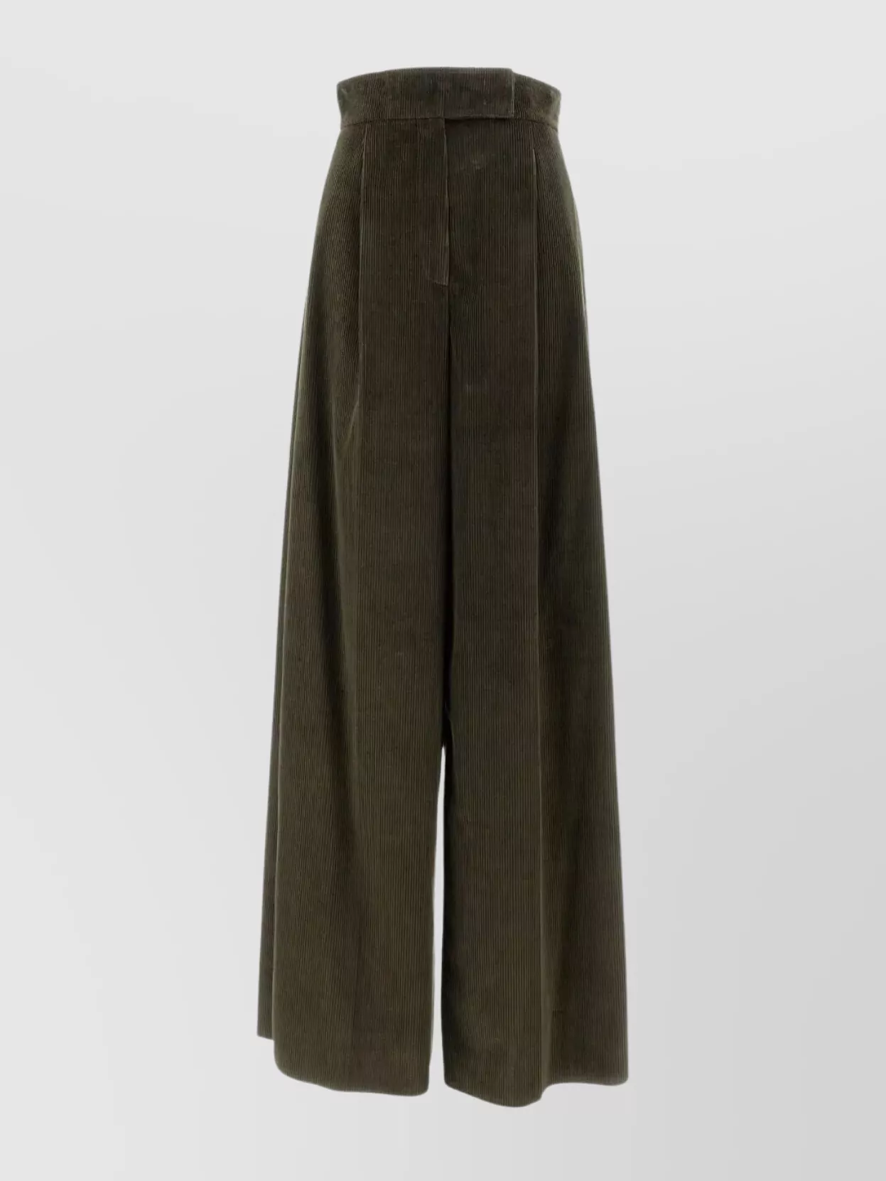 Max Mara Velvet High Waist Wide Leg Trousers In Brown