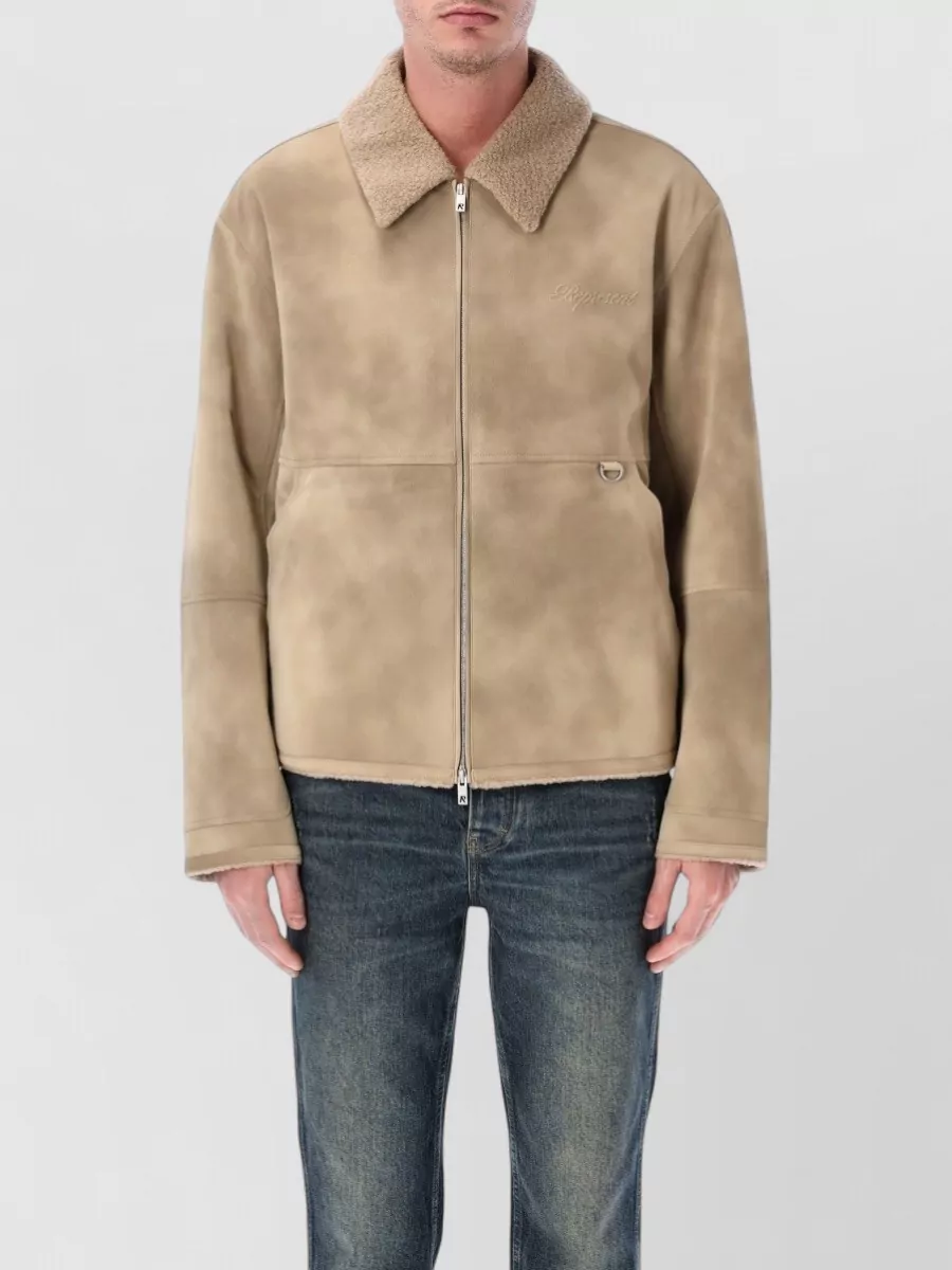 Represent faux shearling jacket