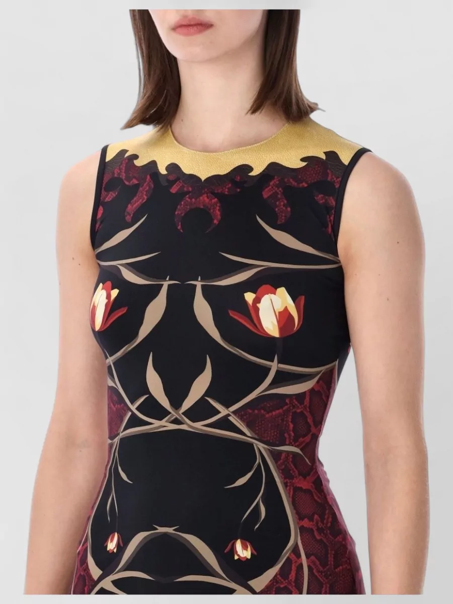 Marine Serre Floral-Print Sleeveless Round-Neck Bodysuit