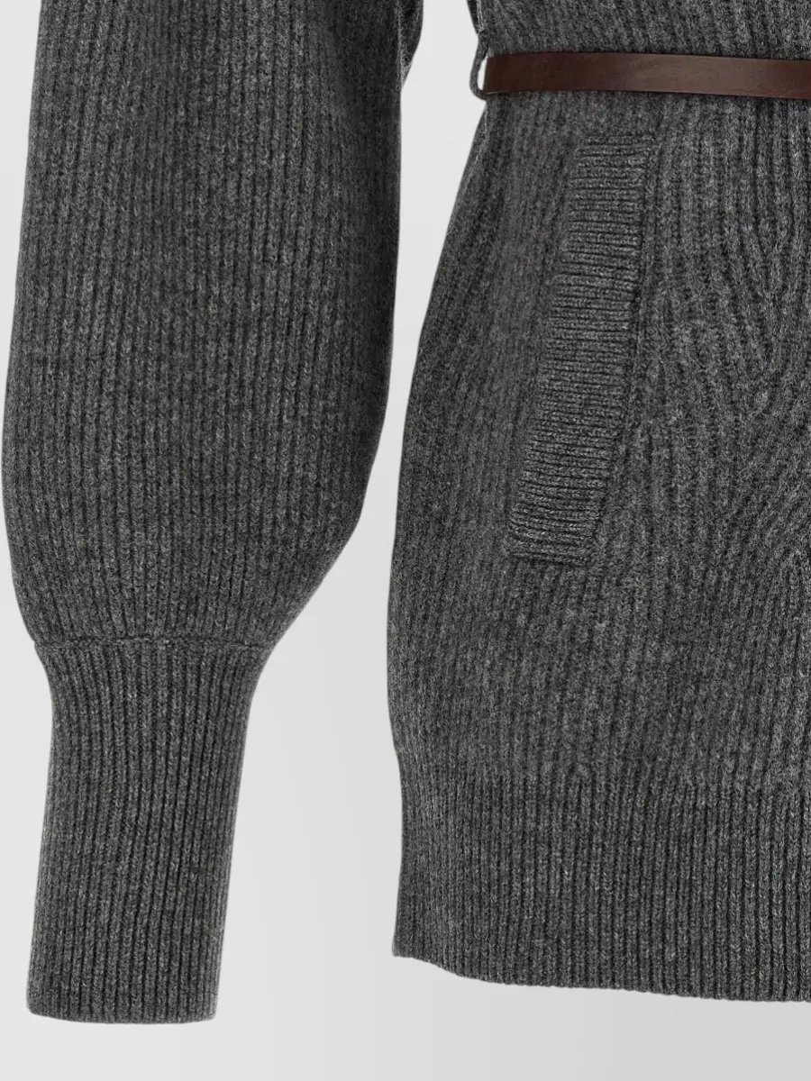 Brunello Cucinelli Ribbed Belted Cardigan
