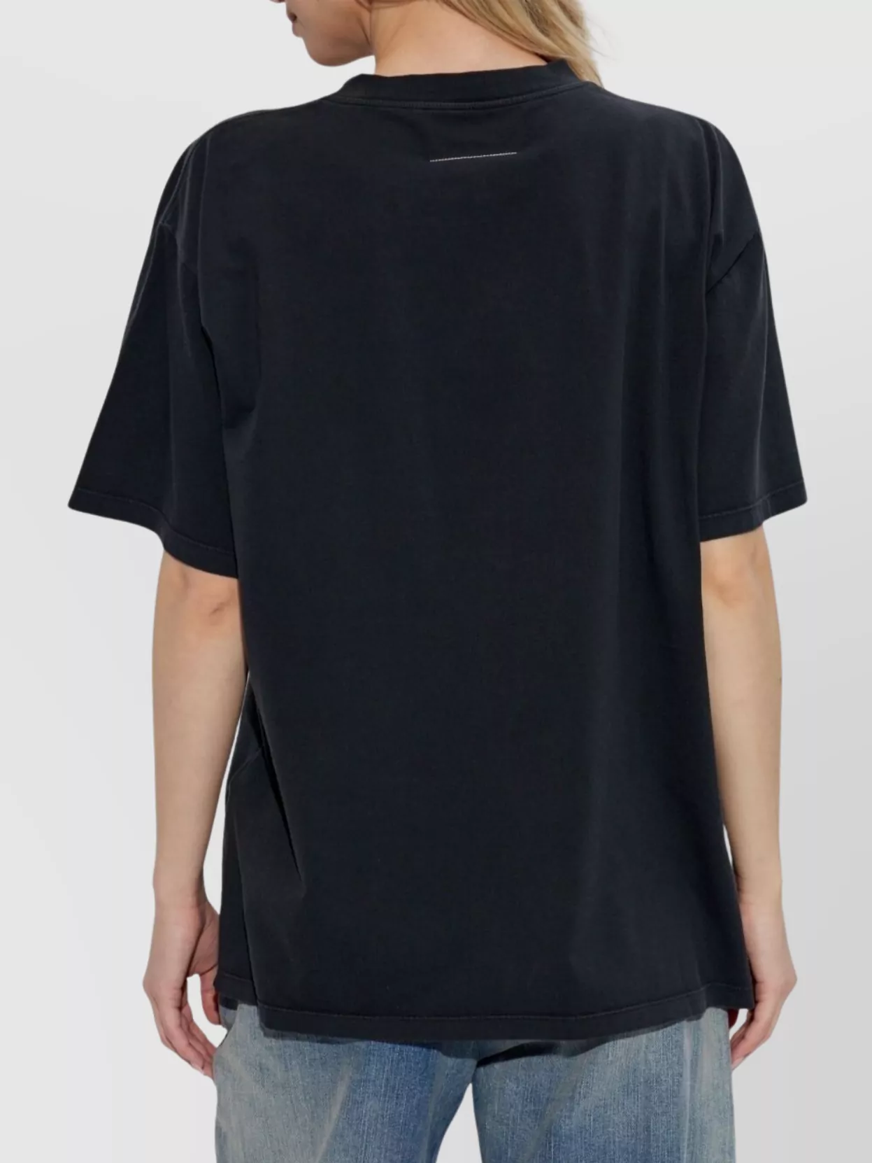 Mm6 Maison Margiela Crew Neck Graphic Print Top With Short Sleeves