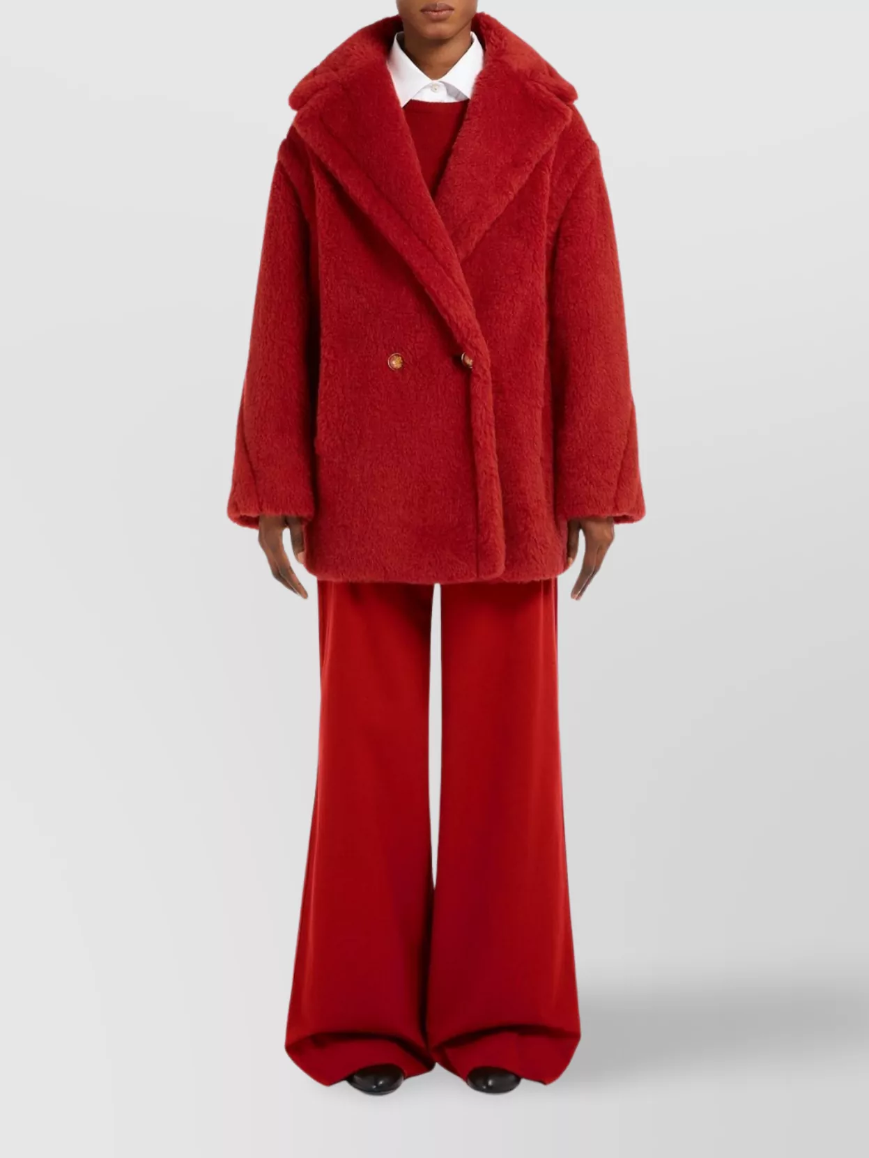 Max Mara Short Teddy Bear Icon Coat Alpaca Wool
