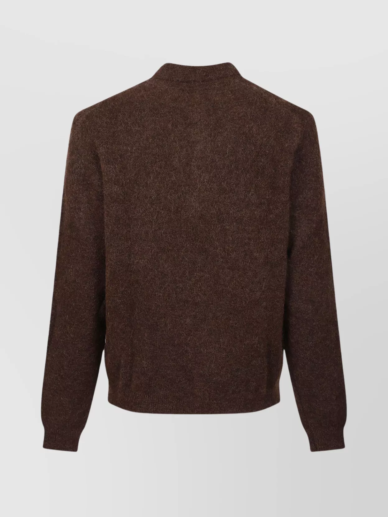 Sunflower Polo Neck Brown Wool Sweater With Button Fastening In Brown