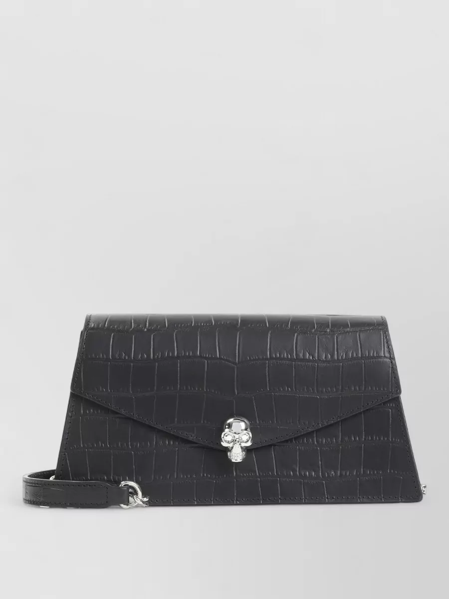 Alexander Mcqueen Skull Mini Leather Embossed Clutch Bag