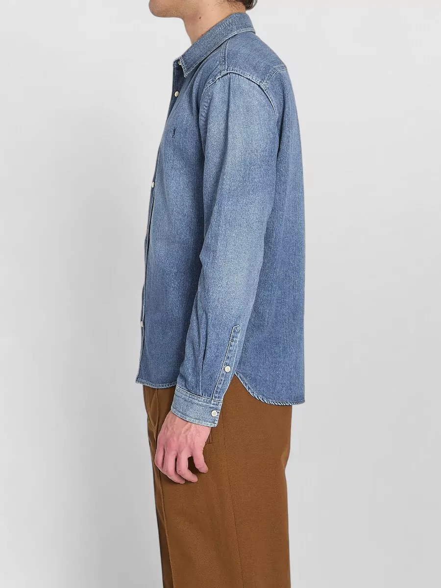 Saint Laurent Cassandre Denim Shirt Chest Pocket Detail