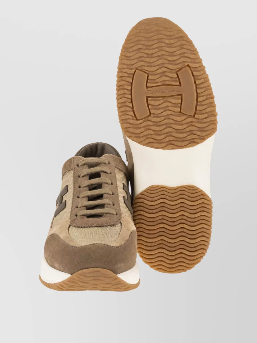 Hogan Suede And Fabric Lace-Up Shoes