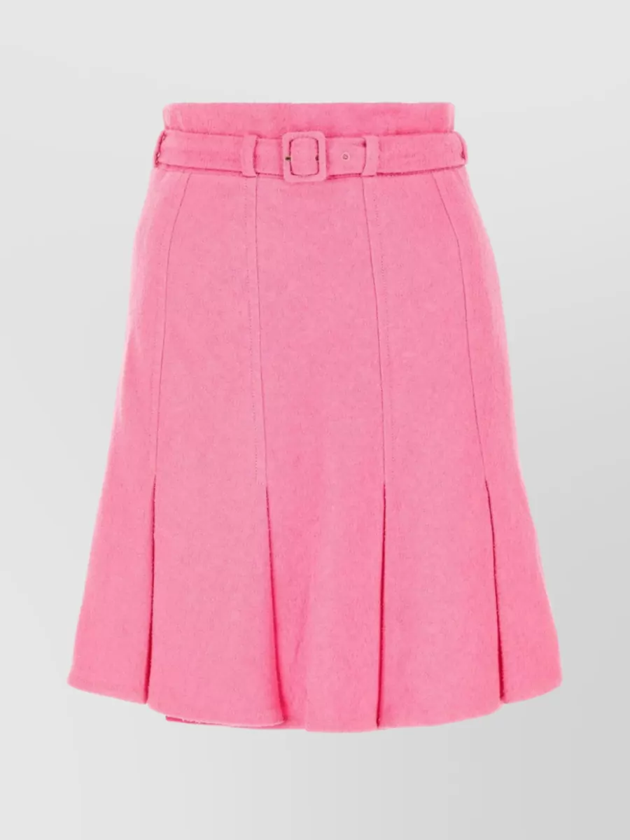 Shop Patou Textured Skirt With Adjustable Belt In Pink