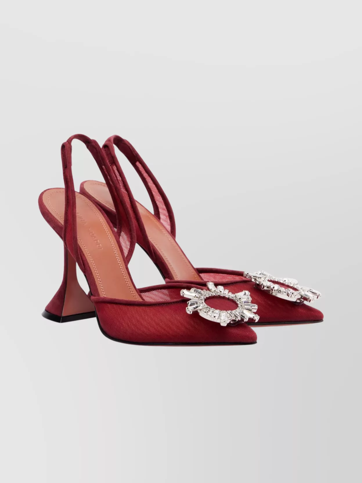 Amina Muaddi Slingback Sandals Sculptural Heel