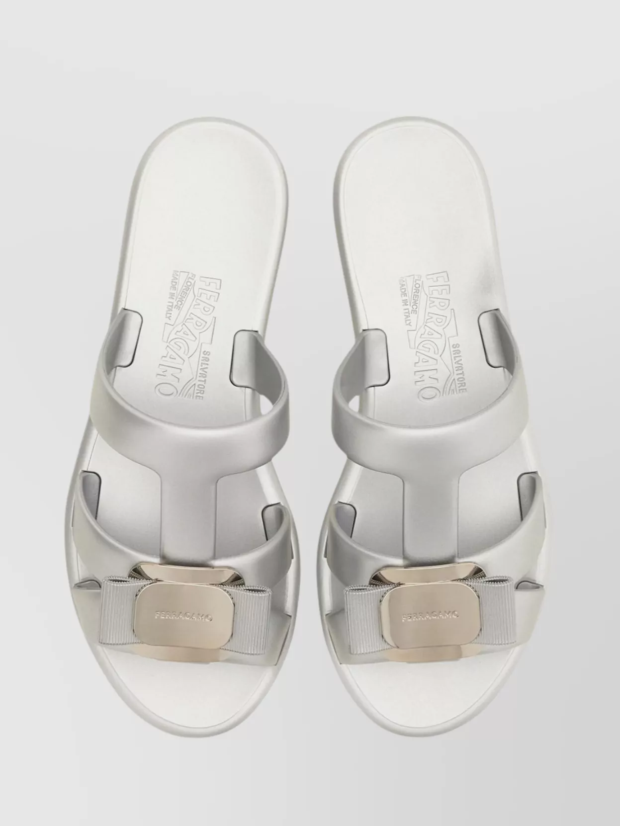 Ferragamo Slide Sandals Gold Plate