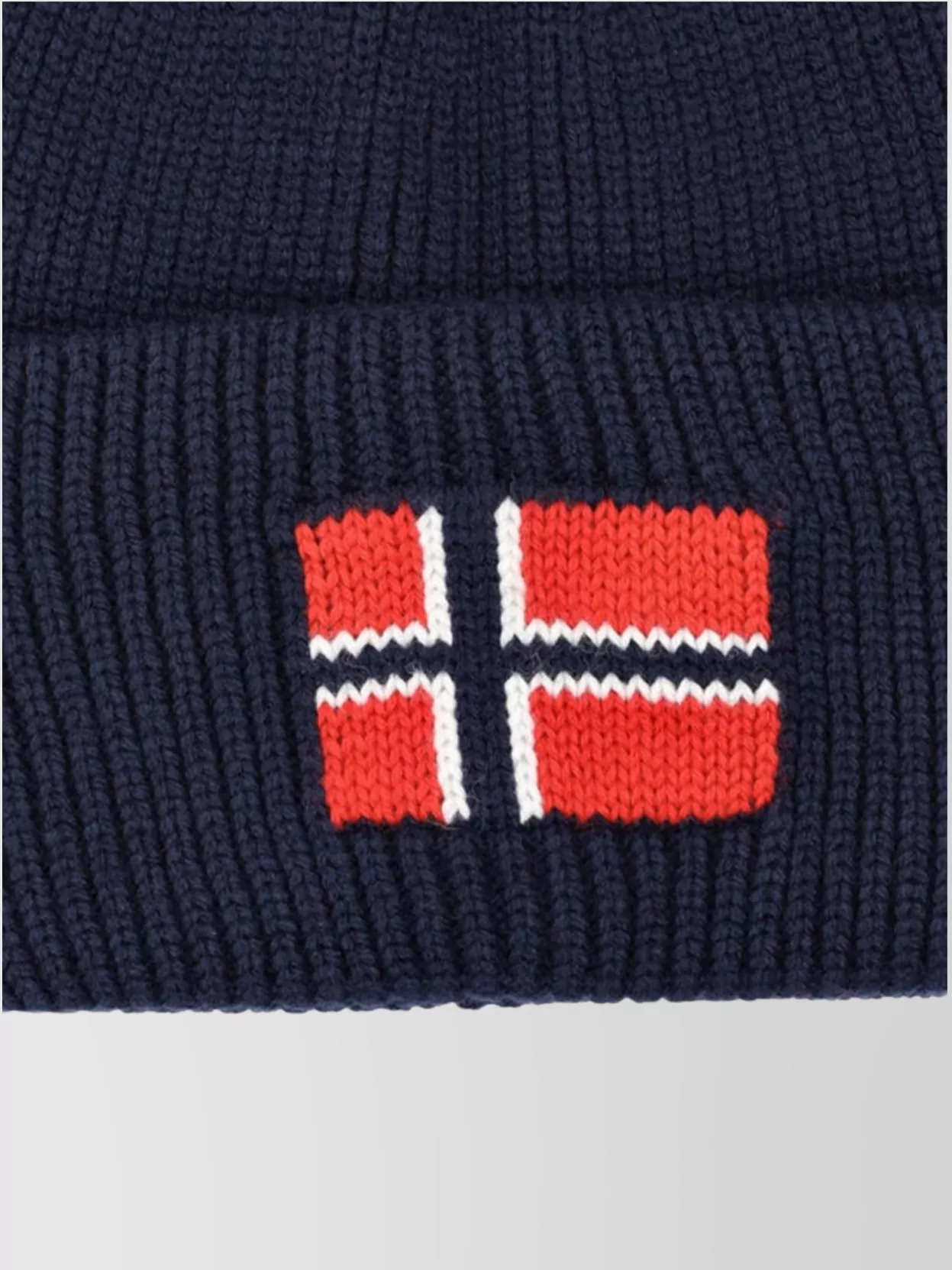 Napapijri Ribbed Knit Hat Fold-Over Cuff