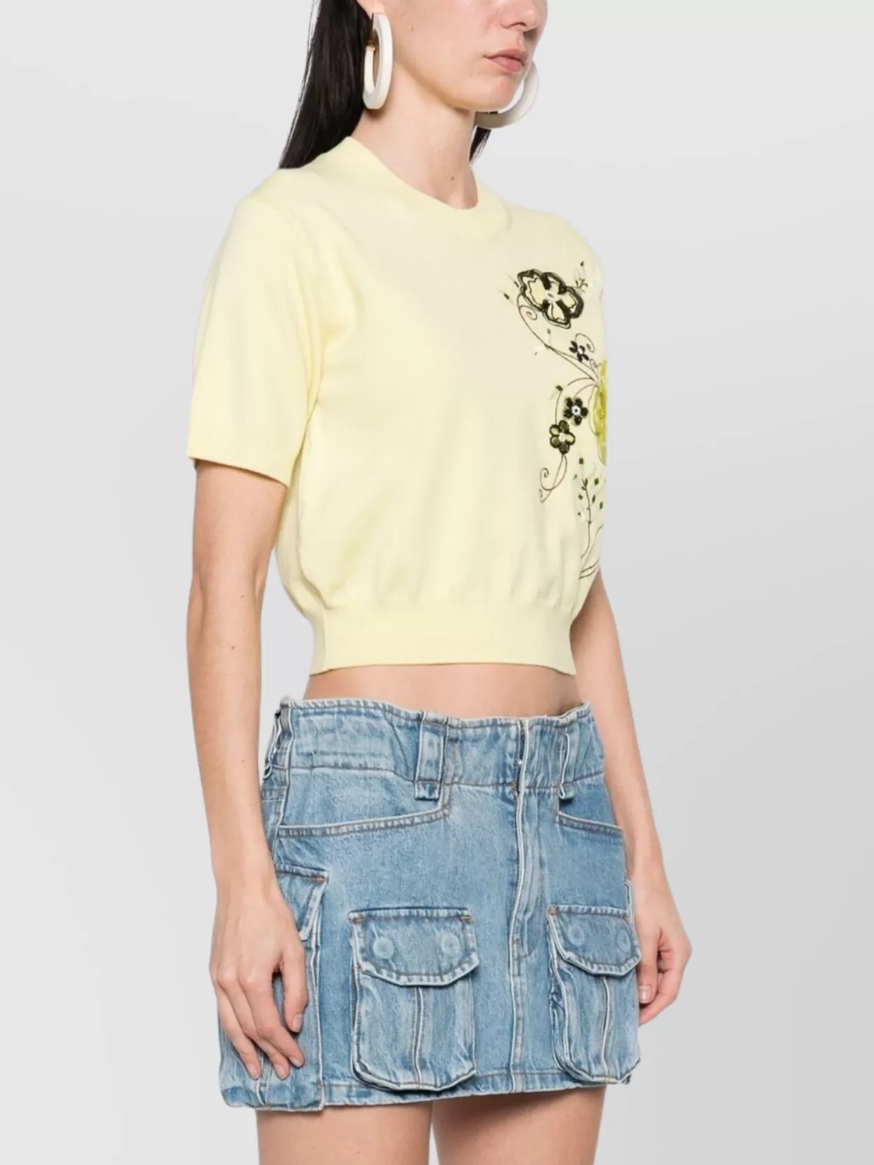 Kenzo Crew Neck Floral Embroidery Top