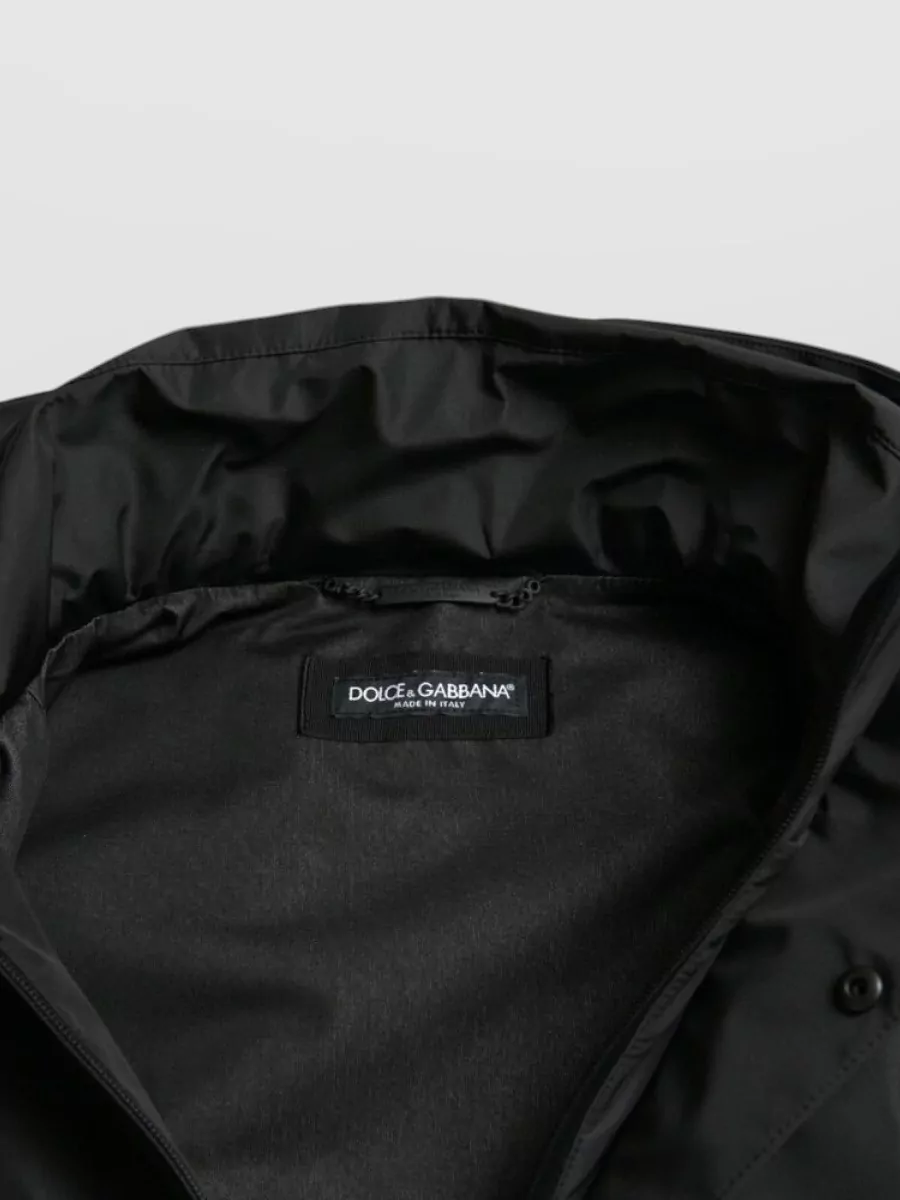 Dolce&Gabbana Hooded Logo-Plaque Raincoat