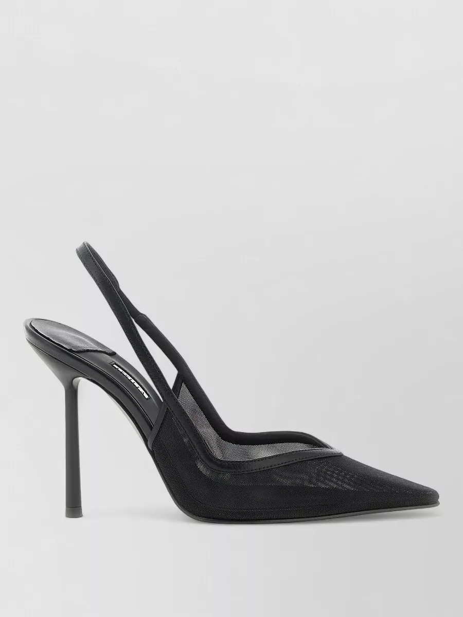 Le Silla Vivienne Mesh Slingback Pumps Pointed Toe In Black