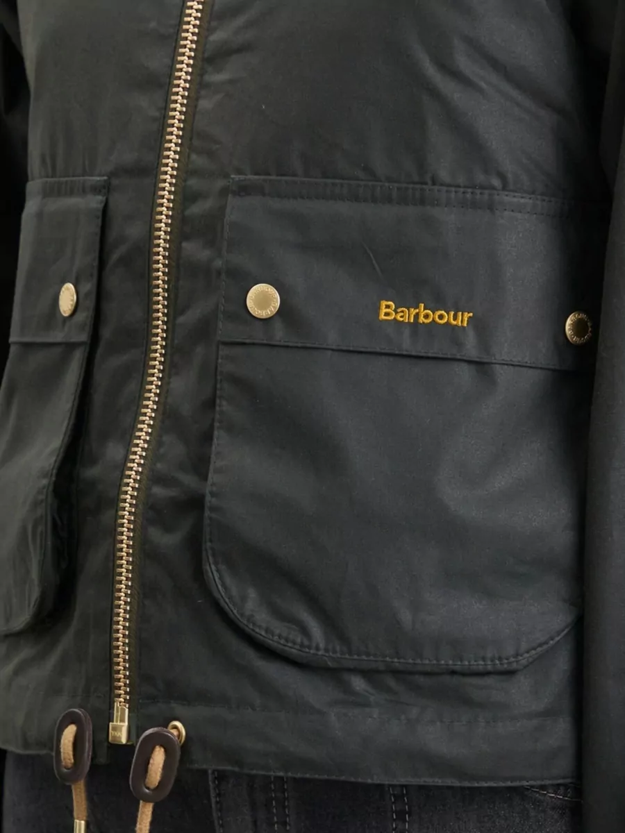 Barbour Heritage Waxed Cotton Jacket Button Collar