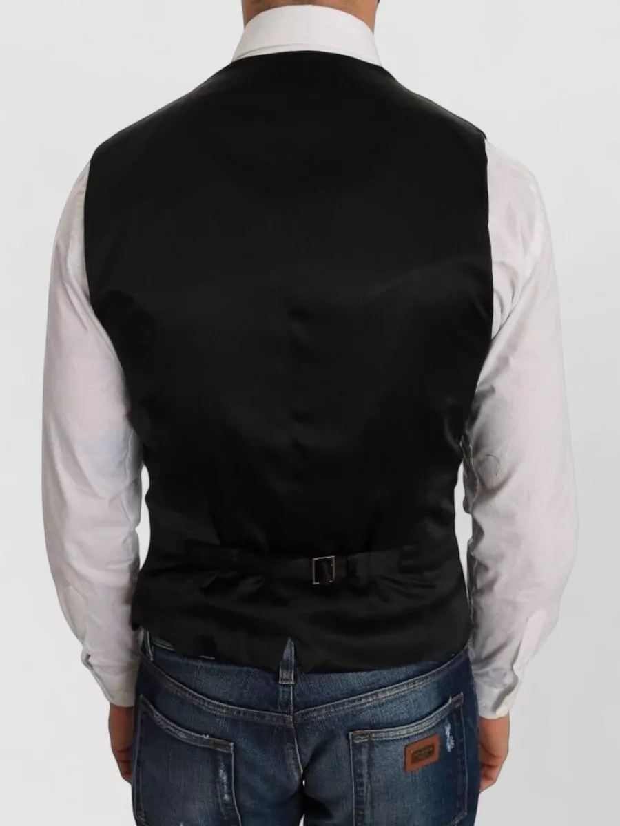 Dolce&Gabbana Silk Blend Polka Dot V-Neck Vest