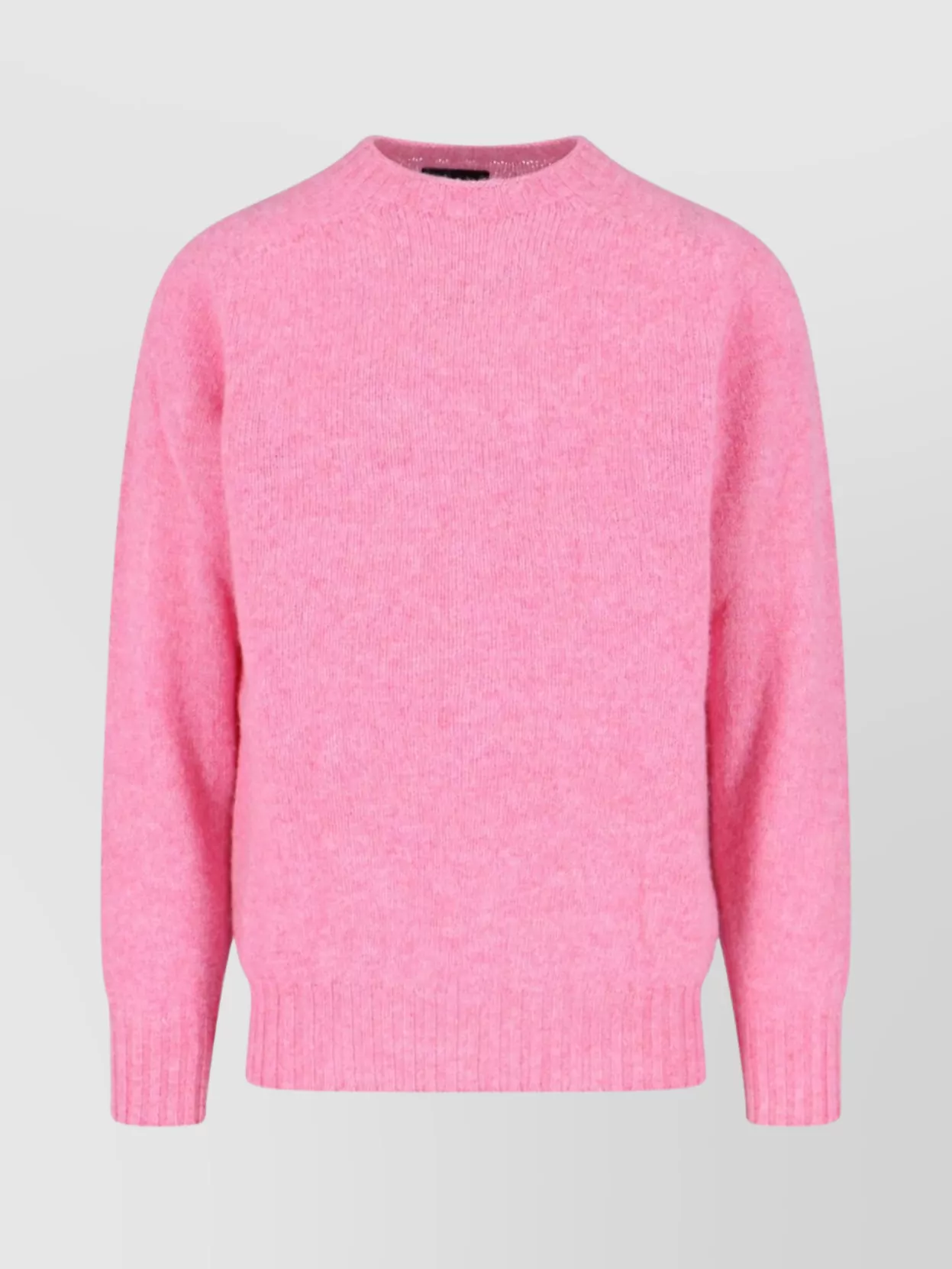 Howlin' Soft Textured Crewneck Sweater With Ribbed Cuffs In Pink