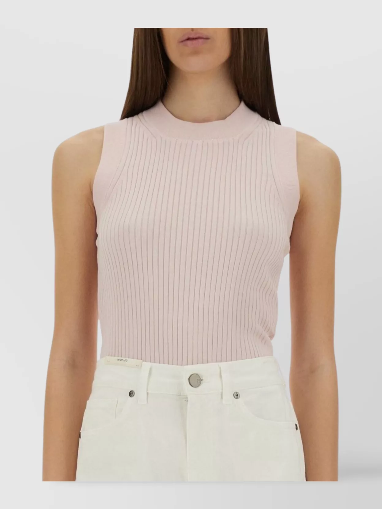 Sportmax Fitted Sleeveless Ribbed Crew Neck Top