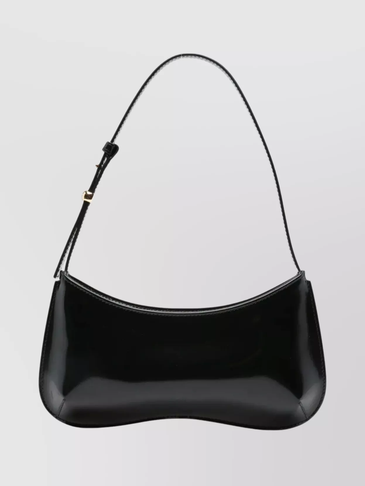 Jacquemus Curved Calfskin Shoulder Bag With Adjustable Strap