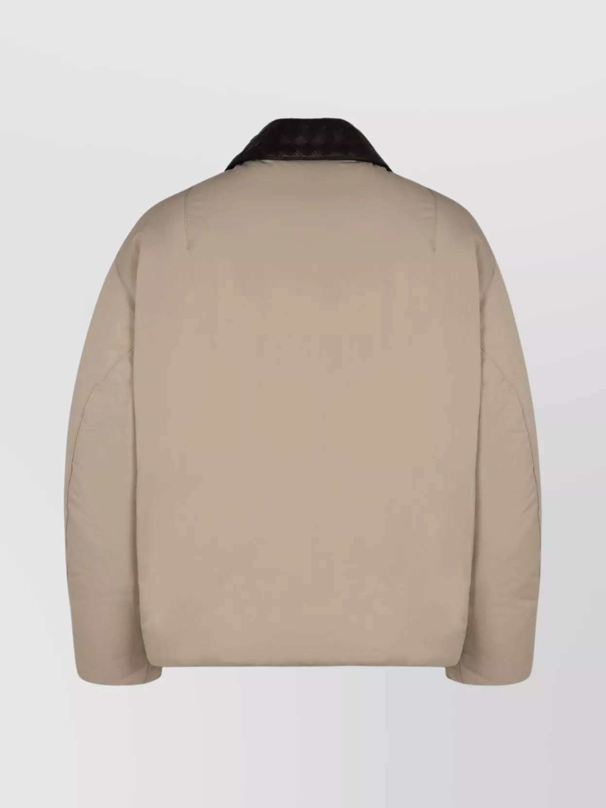 Bottega Veneta Insulated Nylon Jacket Featuring Quilted Collar In Neutral
