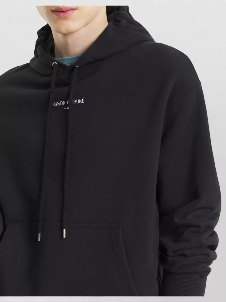 Maison Kitsuné Organic Cotton Relaxed-Fit Logo-Embroidered Hoodie